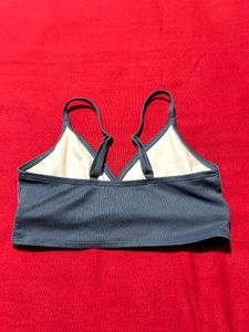 SHEIN Grey Ribbed Padded Bralette Top – Size 140