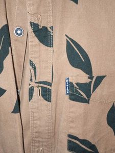 Brown Leaf Print Shirt