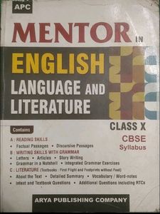 Mentor English Language & Literature Guide Books For Class 10 CBSE