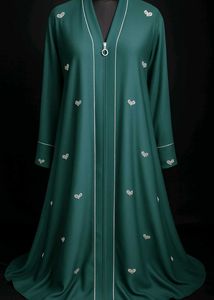 Elegant Green Embroidered Abaya