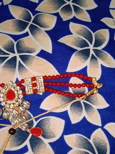 Red green Beaded Necklace combo of 2