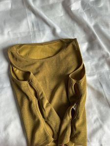olive crop top with cuts