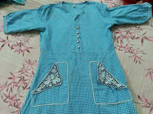 Cute Blue Checked Dress