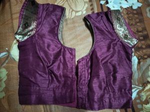 Maroon Saree with Gold Border