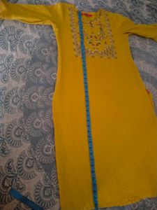 Yellow Embroidered Tunic Top