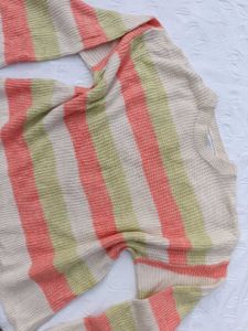 Papaya Striped Knit Sweater