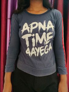 Blue Graphic Print Sweatshirt