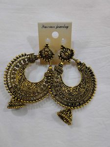 Statement Gold Jhumka Earrings