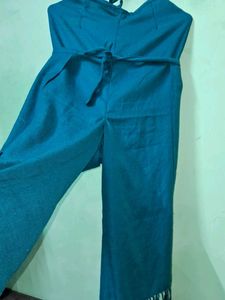 Teal Palazzo Pants with Tassels