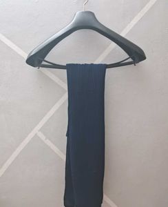 Navy Blue Pleated Scarf