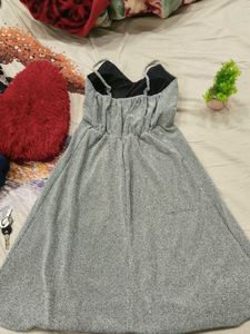 Sparkly Silver Mini Dress