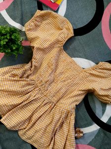 Cute Gingham Peplum Top