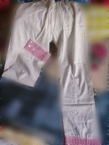 White Embroidered pant