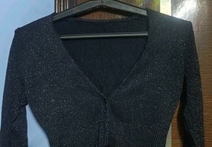 Sparkling Black Cardigan