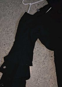 Mini Black Dress with Bell Sleeves