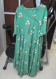 Green Floral Print Kurta