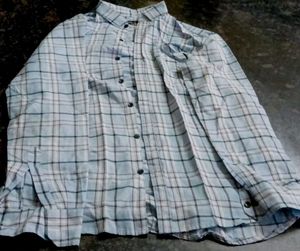 Blue Plaid Casual Shirt