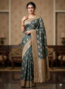 Pure Silk Banarasi With Brocade Border And Palla