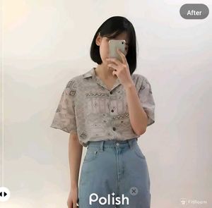 New With Tag Mango Korean Art Baggy Shirt