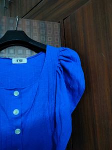 Blue Puff Sleeve Top