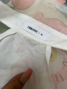 URBANIC White Shirt Top with Red Rose