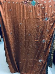 party wear saree with designer works