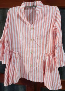 Striped Button-Down Top