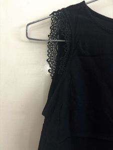 Black Lace Detail Top