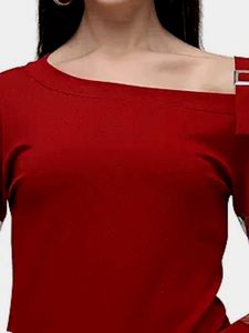 Maroon Drop Shoulder Top