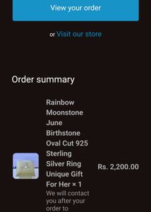 925 Silver Moonstone Ring