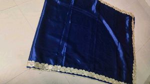 Elegant Navy Blue satin saree