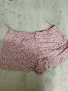 Pink Floral Print Shorts