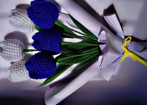 Crochet Tulip🌷 Bouquet💐 - Handmade Knitted Flowe