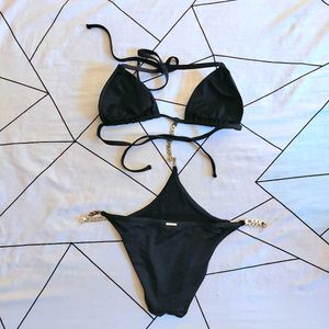 Black Chain Detail Bikini Set