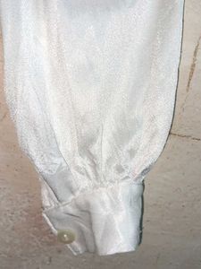 Oversized Shining Partywear Formal Shirt White