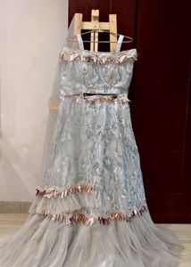 Designer Elegant Frill Style Embroidered Lehenga