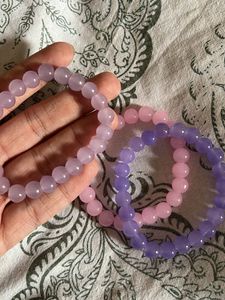pastel glass bracelet stack