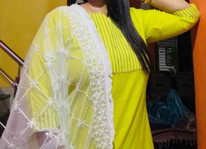 Lime Green Embroidered Salwar Kameez