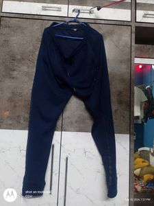 Proline Navy Cotton Reqular Fit Striped Joggers