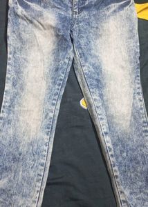 Blue Faded Denim Jeans For Men