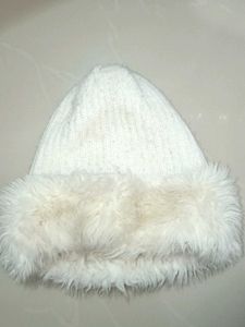 White Fur Trim Beanie