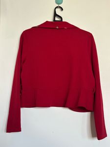 Red Floral Embroidered Jacket