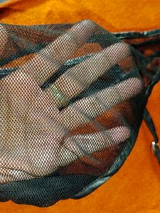 HUSTLER Black Lace/Leather Garter Belt  with thong