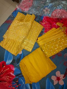 Silk lPastel Yellow Real Mirror 3 Piece Naira-Cu