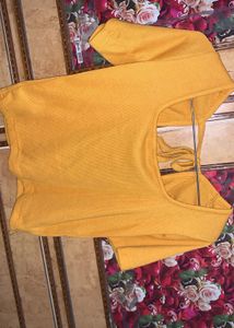 Ribbed Tie-Back Crop Top