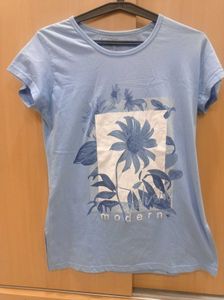 Blue Floral Graphic Tee