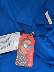 Brand New Dressberry Blue Crop Polo Top
