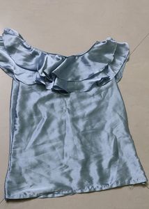 Blue Ruffle Top