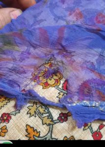 Blue Chiffon Saree