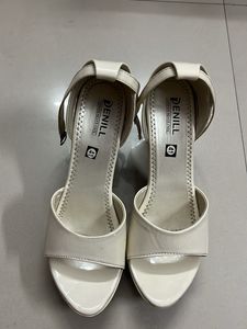 White Denill Heels - Size 41